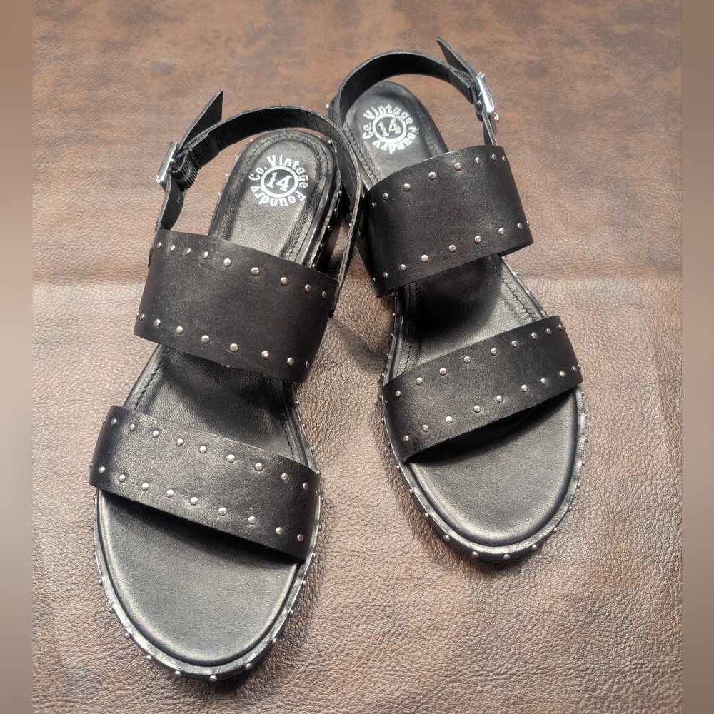 Vintage Foundry Co Linda Leather Studded Slingback Sandal Size 10 NIB - Picture 7 of 9